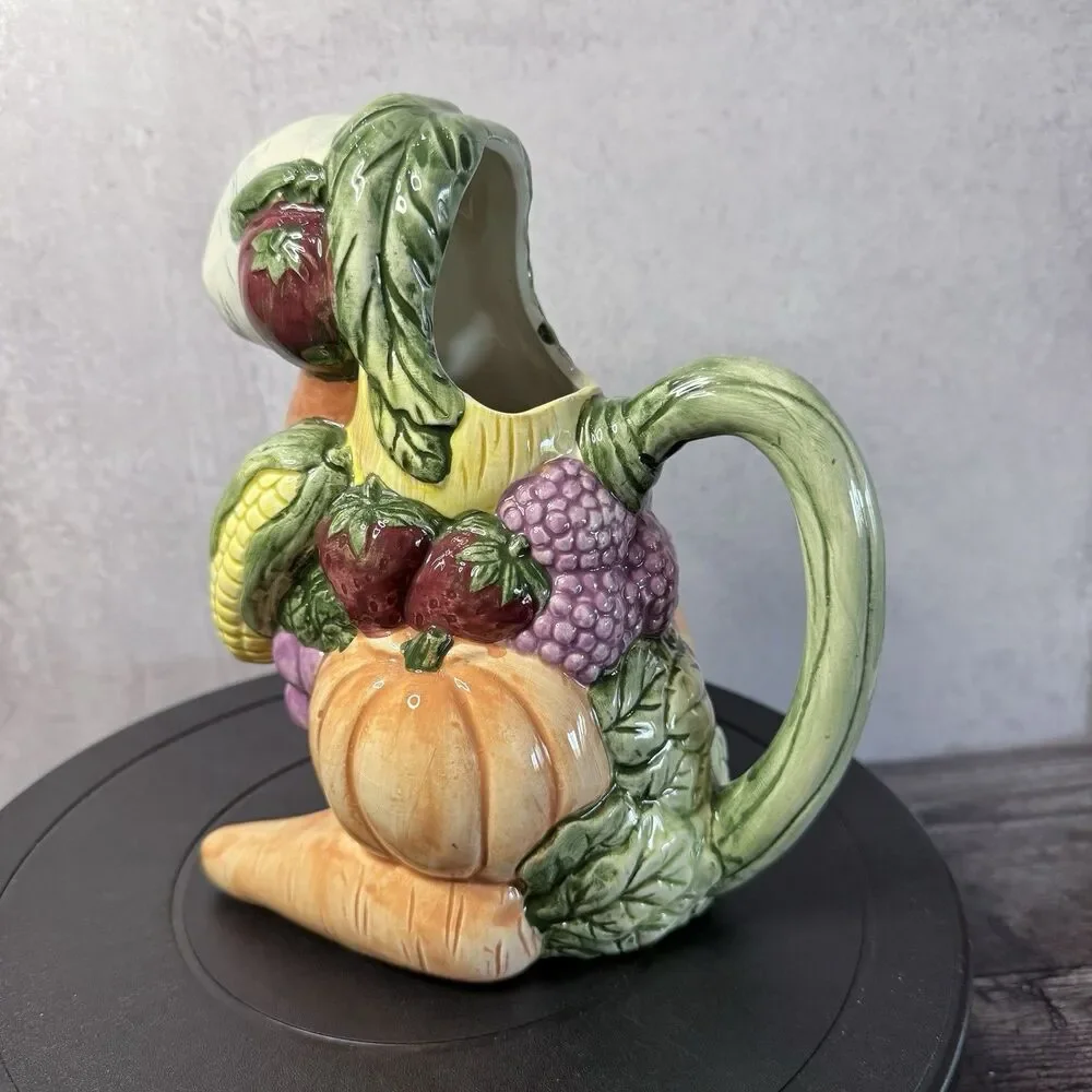 Ceramic Rabbit Pitcher Fruits And Vegetables CBK 1992